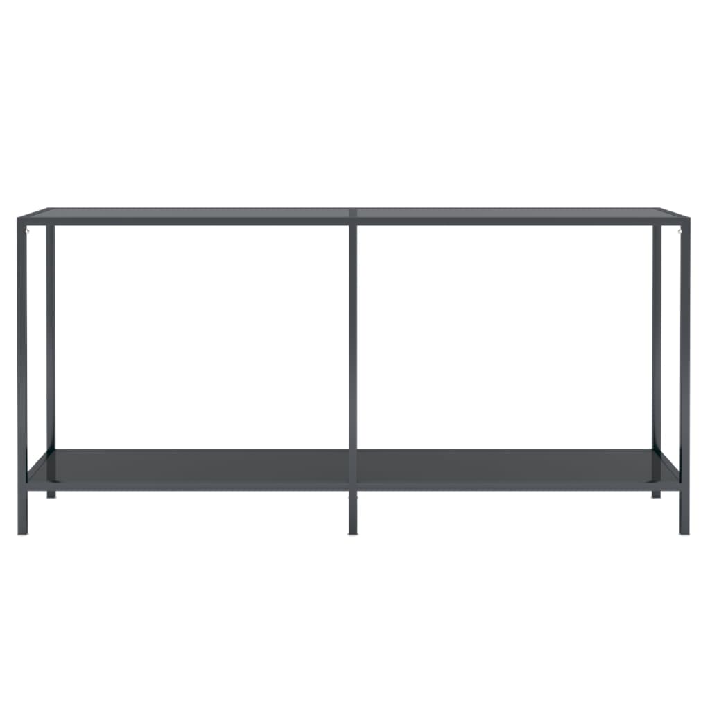 Tavolo Consolle Nero 160x35x75,5 cm in Vetro Temperato - homemem39