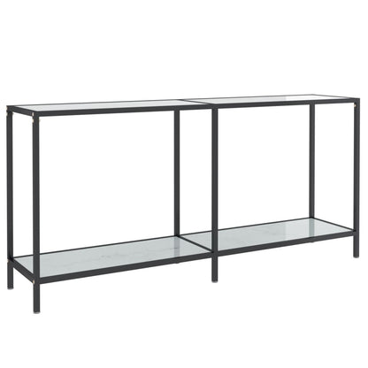 Tavolo Consolle Bianco 160x35x75,5 cm in Vetro Temperato - homemem39