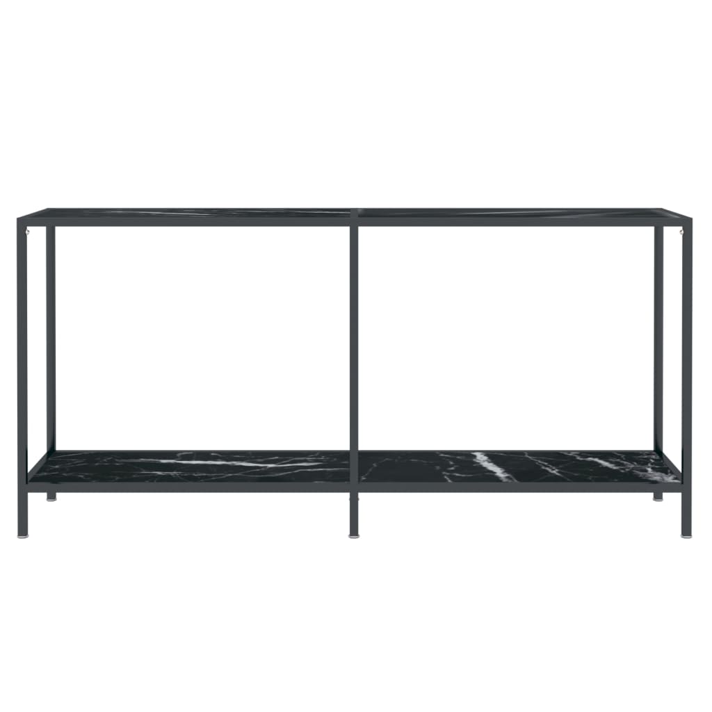 Tavolo Consolle Nero 160x35x75,5 cm in Vetro Temperato - homemem39