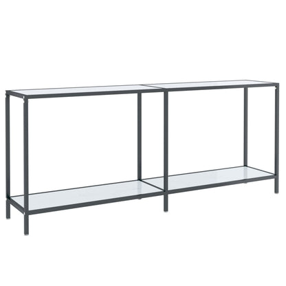 Tavolo Consolle Bianco 180x35x75,5 cm in Vetro Temperato - homemem39