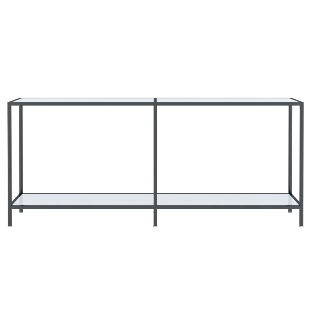 Tavolo Consolle Bianco 180x35x75,5 cm in Vetro Temperato - homemem39