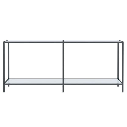 Tavolo Consolle Bianco 180x35x75,5 cm in Vetro Temperato - homemem39