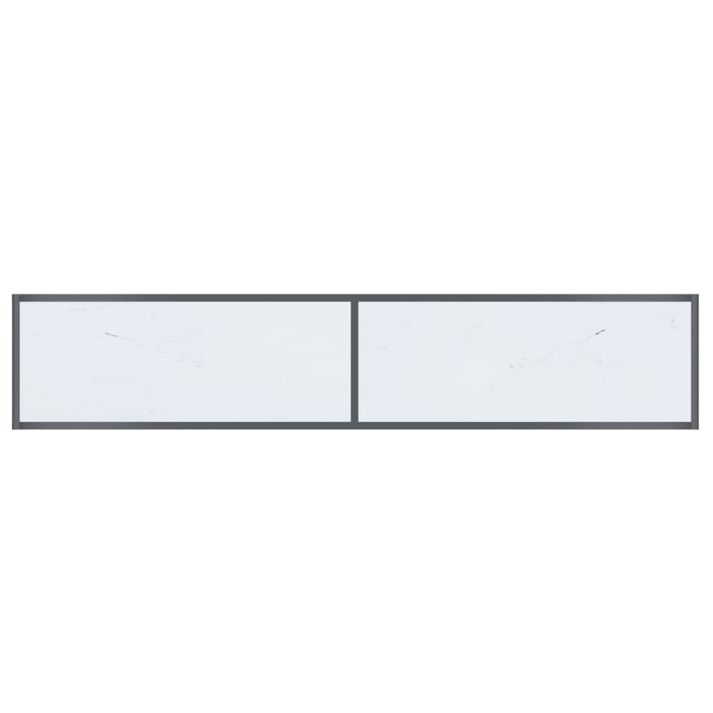 Tavolo Consolle Bianco 180x35x75,5 cm in Vetro Temperato - homemem39
