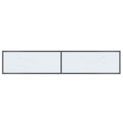 Tavolo Consolle Bianco 180x35x75,5 cm in Vetro Temperato - homemem39