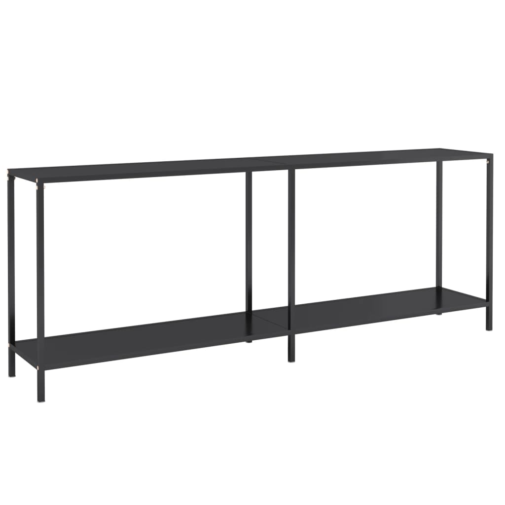 Tavolo Consolle Nero 200x35x75,5 cm in Vetro Temperato | homemem39