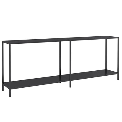 Tavolo Consolle Nero 200x35x75,5 cm in Vetro Temperato - homemem39