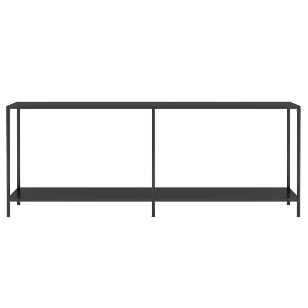 Tavolo Consolle Nero 200x35x75,5 cm in Vetro Temperato | homemem39
