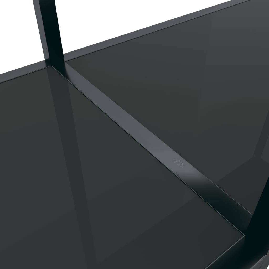 Tavolo Consolle Nero 200x35x75,5 cm in Vetro Temperato | homemem39