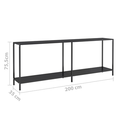 Tavolo Consolle Nero 200x35x75,5 cm in Vetro Temperato | homemem39
