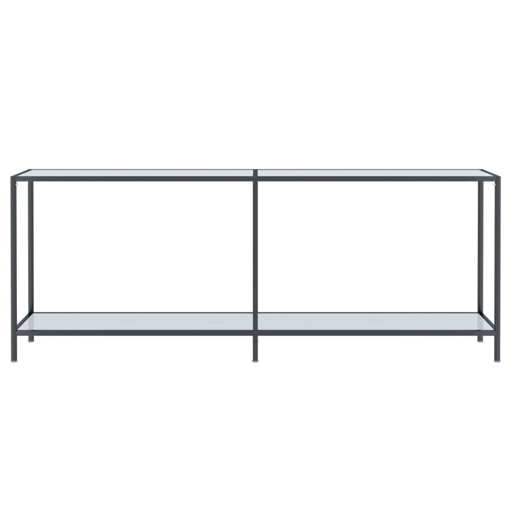 Tavolo Consolle Bianco 200x35x75,5 cm in Vetro Temperato | homemem39