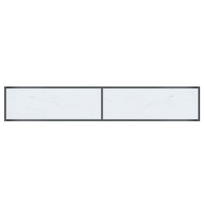 Tavolo Consolle Bianco 200x35x75,5 cm in Vetro Temperato | homemem39