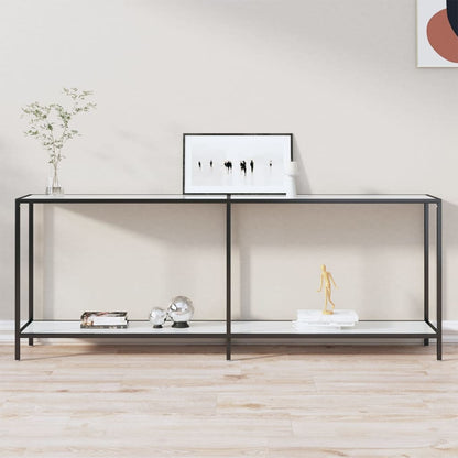 Tavolo Consolle Bianco 200x35x75,5 cm in Vetro Temperato | homemem39