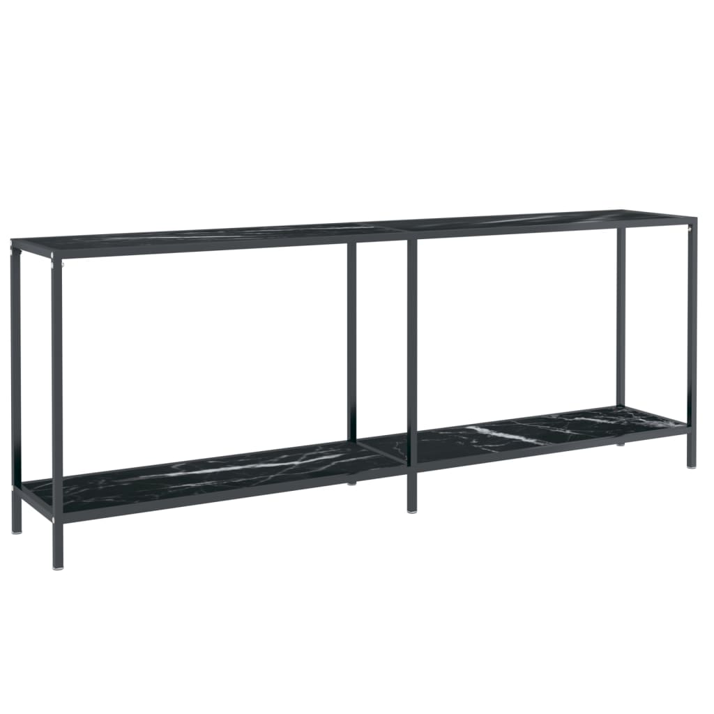 Tavolo Consolle Nero 200x35x75,5 cm in Vetro Temperato | homemem39