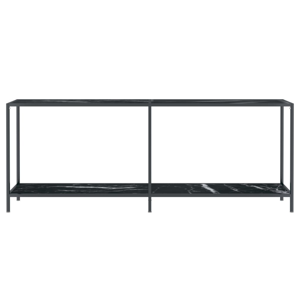 Tavolo Consolle Nero 200x35x75,5 cm in Vetro Temperato | homemem39