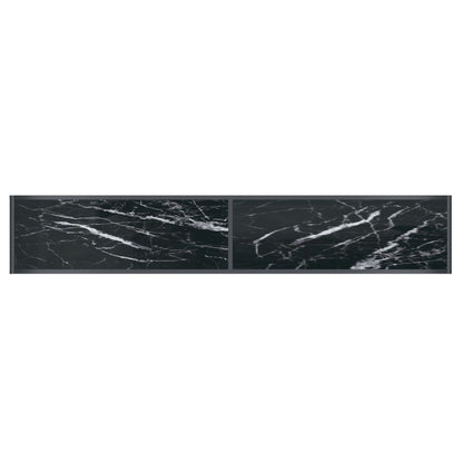 Tavolo Consolle Nero 200x35x75,5 cm in Vetro Temperato | homemem39