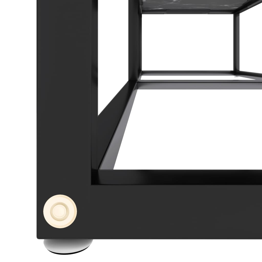 Mobile Porta TV Marmo Nero 140x40x40,5 cm in Vetro Temperato - homemem39