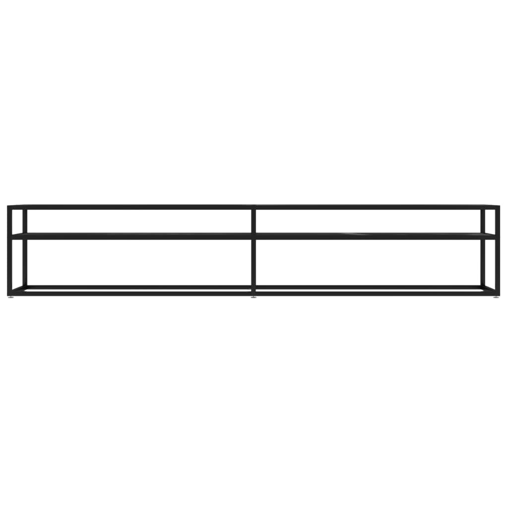 Mobile Porta TV Marmo Nero 220x40x40,5 cm in Vetro Temperato - homemem39