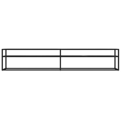 Mobile Porta TV Marmo Nero 220x40x40,5 cm in Vetro Temperato - homemem39