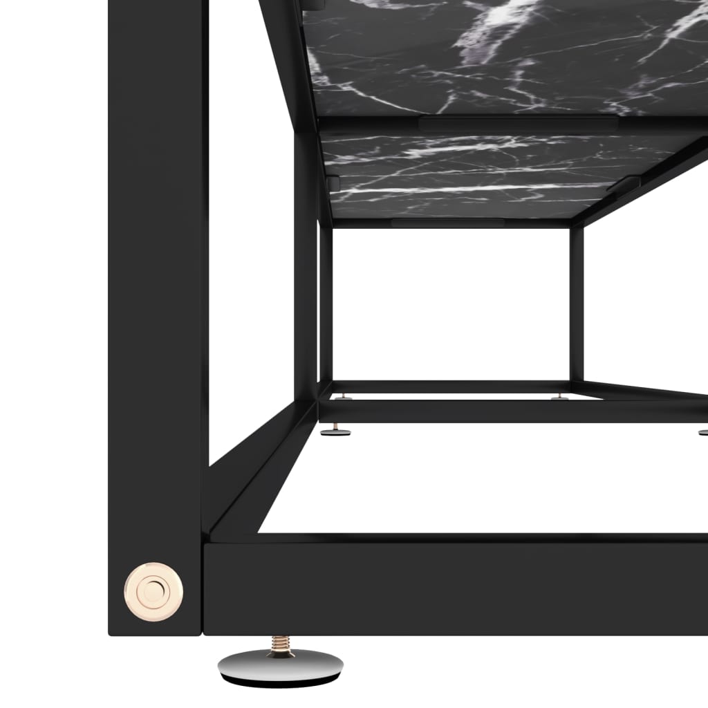 Mobile Porta TV Marmo Nero 220x40x40,5 cm in Vetro Temperato - homemem39