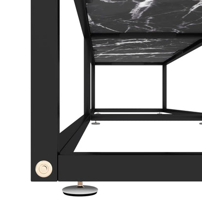 Mobile Porta TV Marmo Nero 220x40x40,5 cm in Vetro Temperato - homemem39