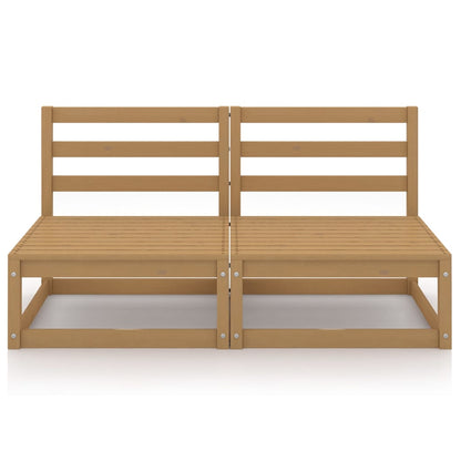 Divano da Giardino 2 Posti Marrone Ambra Legno Massello di Pino - homemem39