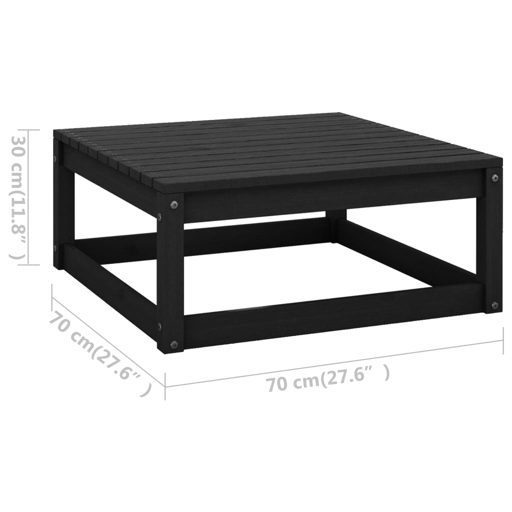 Set Divani da Giardino 5 pz Nero in Legno Massello di Pino - homemem39