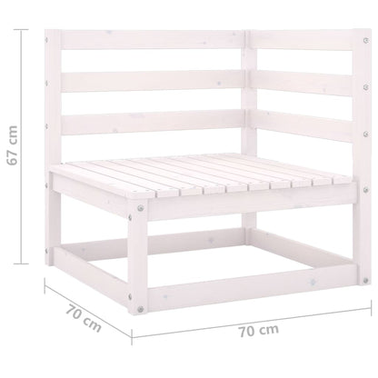 Divano da Giardino a 2 Posti Bianco in Legno Massello di Pino - homemem39