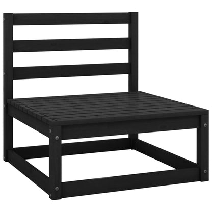 Set Divani da Giardino 8 pz Nero in Legno Massello di Pino - homemem39