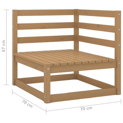 Set Divani da Giardino 3pz Marrone Ambra Legno Massello di Pino - homemem39