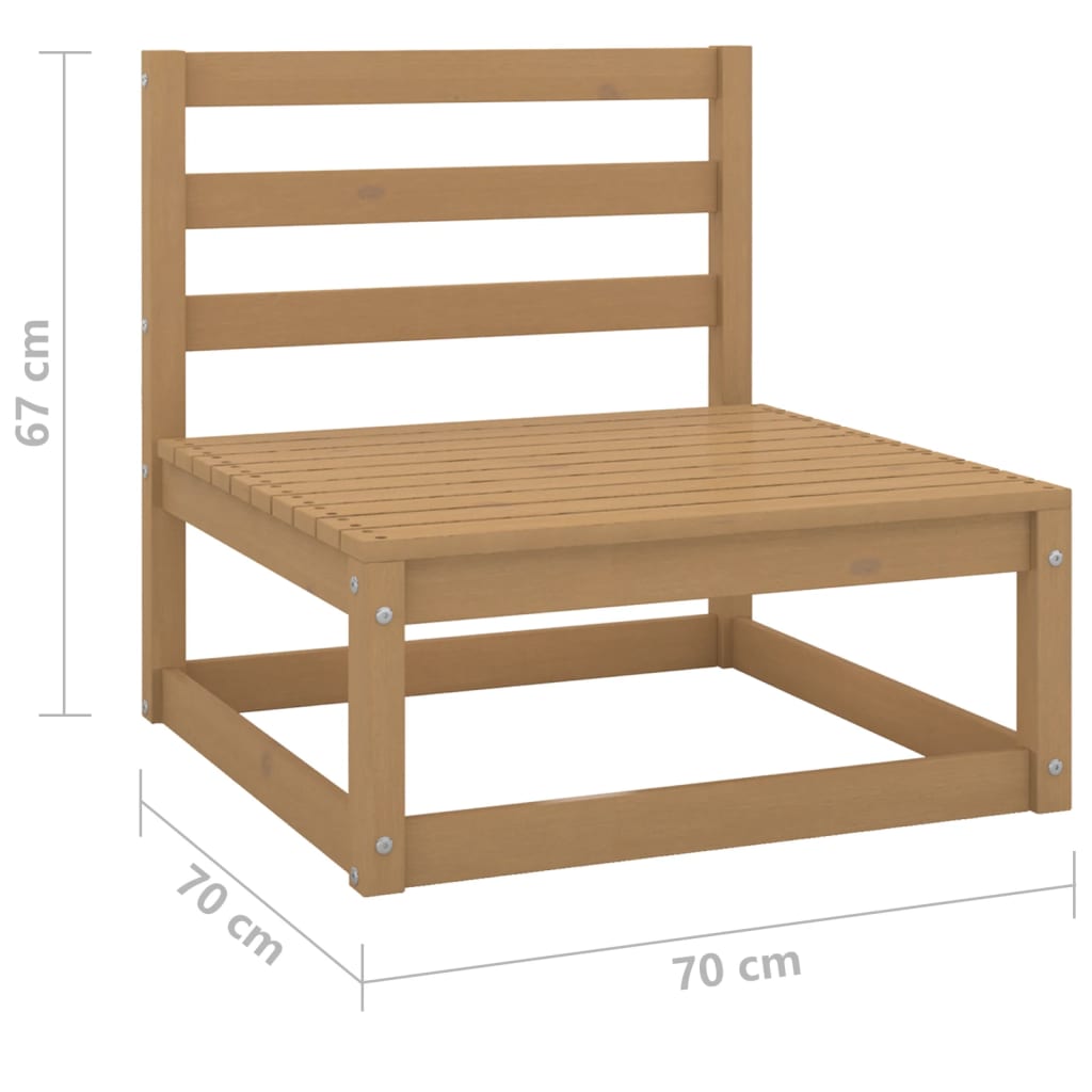Set Divani da Giardino 3pz Marrone Ambra Legno Massello di Pino - homemem39