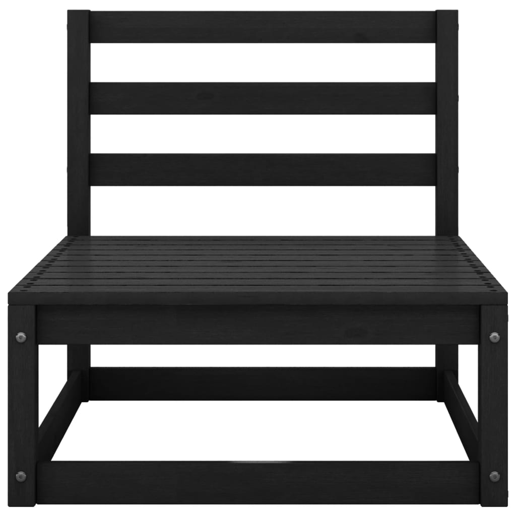 Set Divani da Giardino 10 pz Nero in Legno Massello di Pino - homemem39