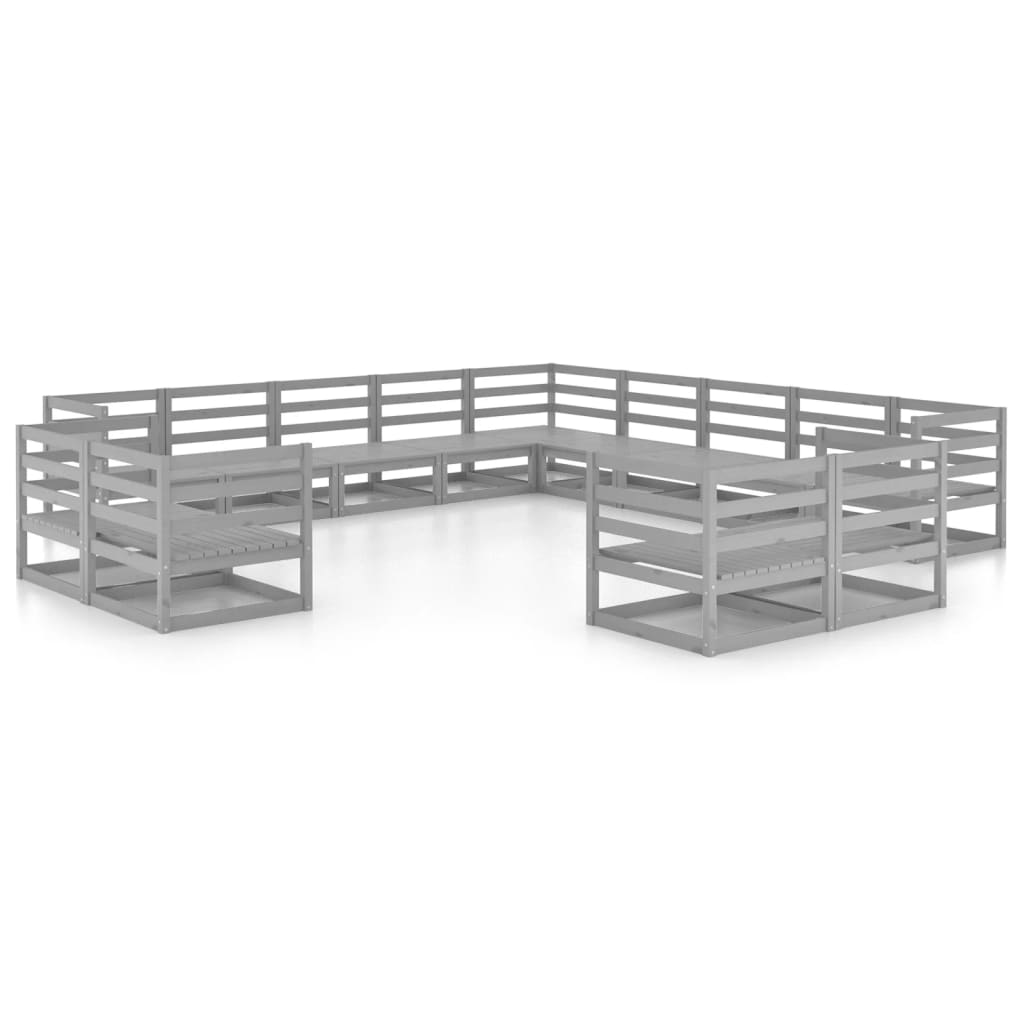 Set Divani da Giardino 13 pz in Legno Massello di Pino - homemem39
