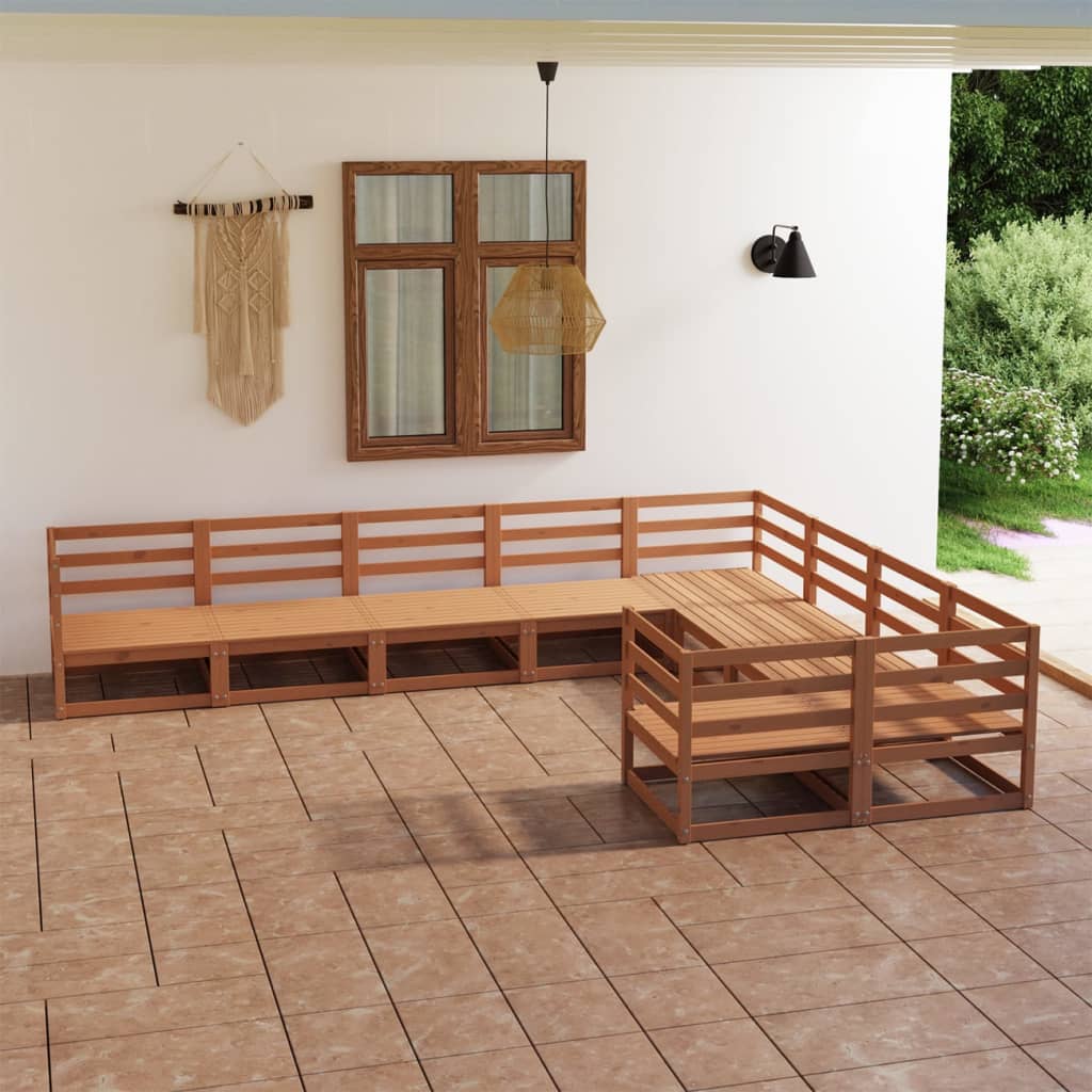 Set Divani da Giardino 9 pz in Legno Massello di Pino - homemem39