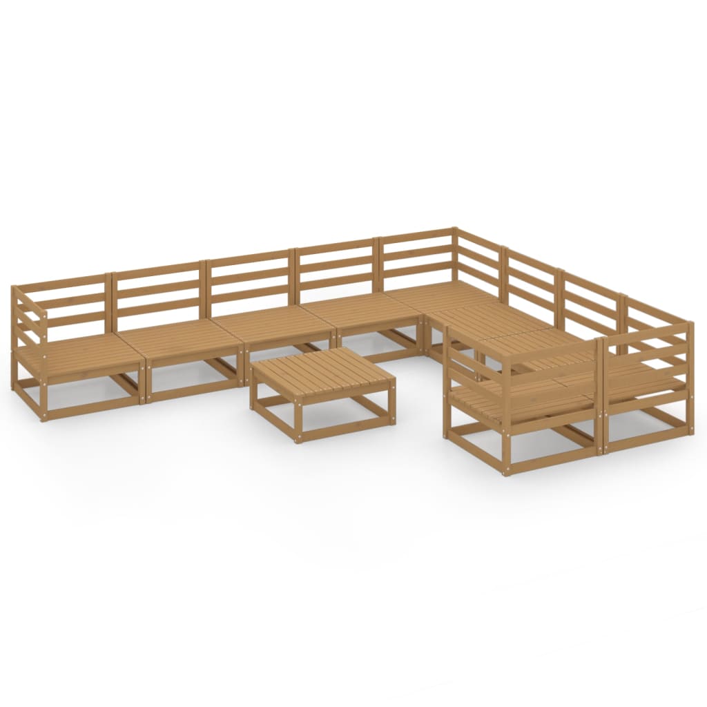 Set Divani da Giardino 10 pz in Legno Massello di Pino - homemem39