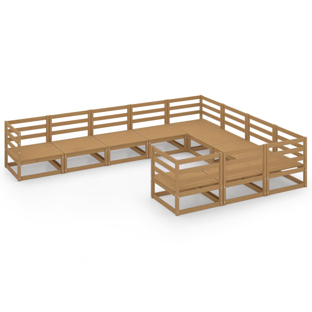 Set Divani da Giardino 10 pz in Legno Massello di Pino - homemem39