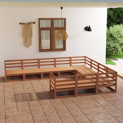 Set Divani da Giardino 10 pz in Legno Massello di Pino - homemem39