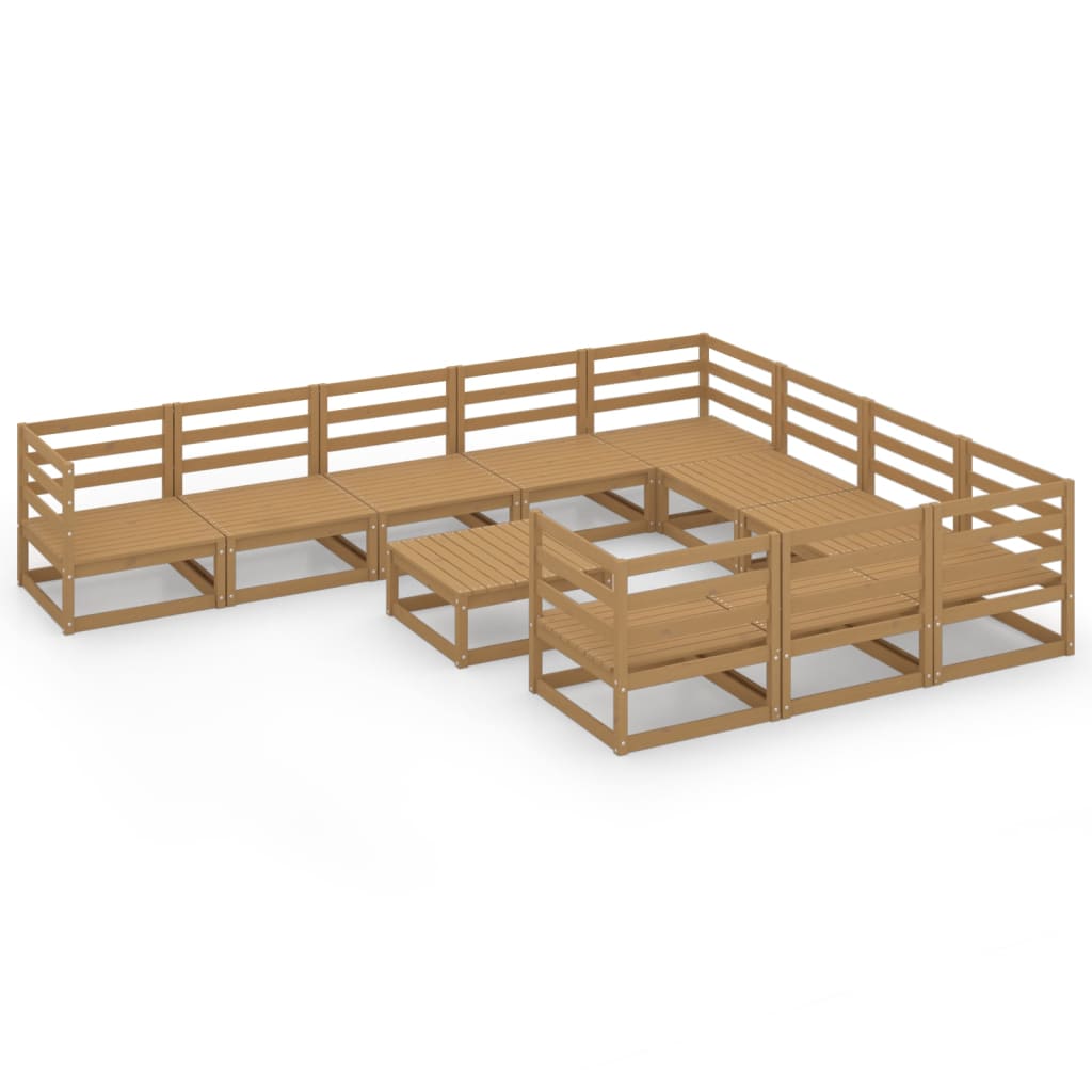 Set Divani da Giardino 11 pz in Legno Massello di Pino - homemem39