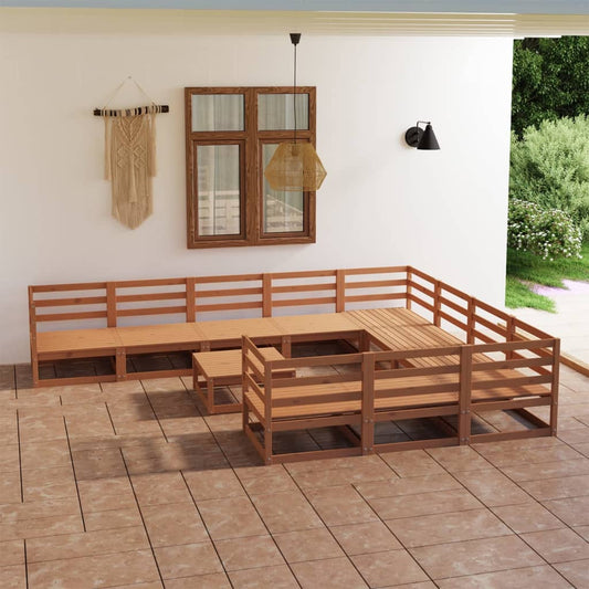 Set Divani da Giardino 11 pz in Legno Massello di Pino - homemem39