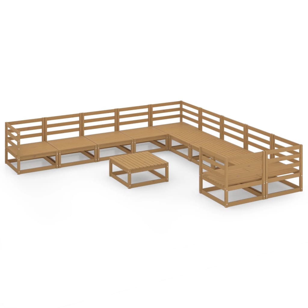 Set Divani da Giardino 11 pz in Legno Massello di Pino - homemem39