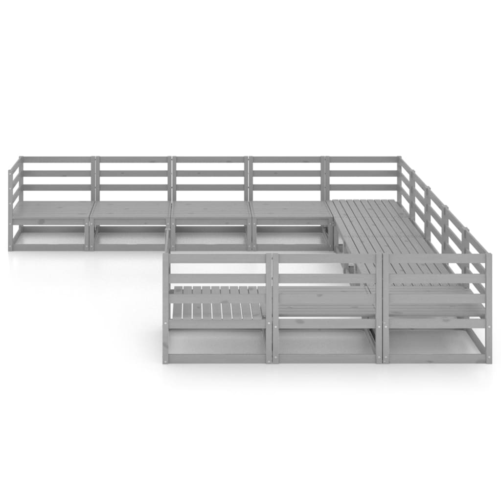 Set Divani da Giardino 11 pz in Legno Massello di Pino - homemem39