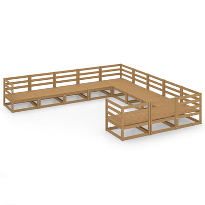 Set Divani da Giardino 11 pz in Legno Massello di Pino - homemem39