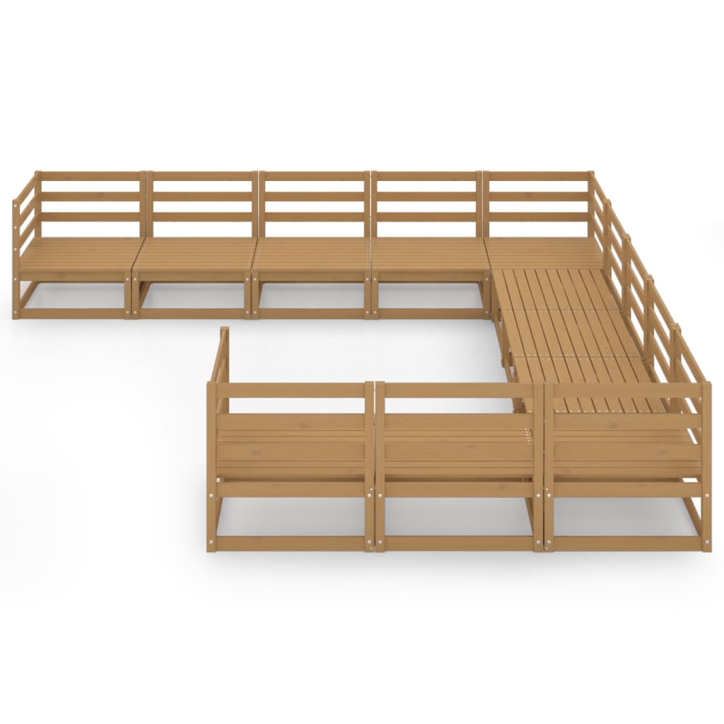 Set Divani da Giardino 11 pz in Legno Massello di Pino - homemem39
