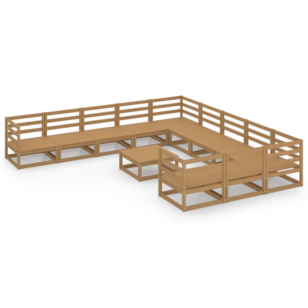 Set Divani da Giardino 12 pz in Legno Massello di Pino - homemem39