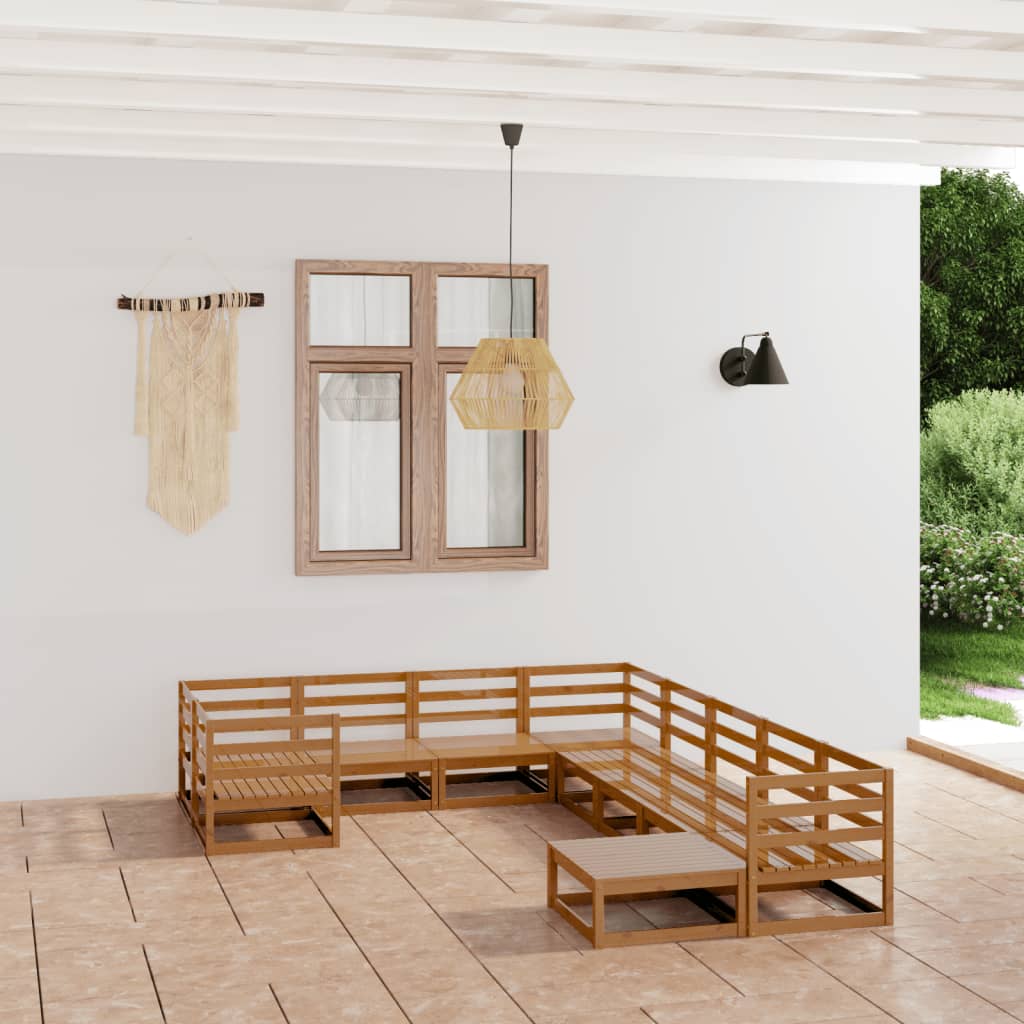 Set Divani da Giardino 10 pz in Legno Massello di Pino - homemem39