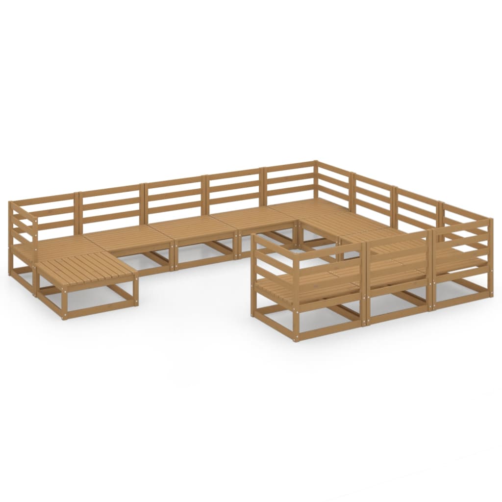 Set Divani da Giardino 11 pz in Legno Massello di Pino - homemem39