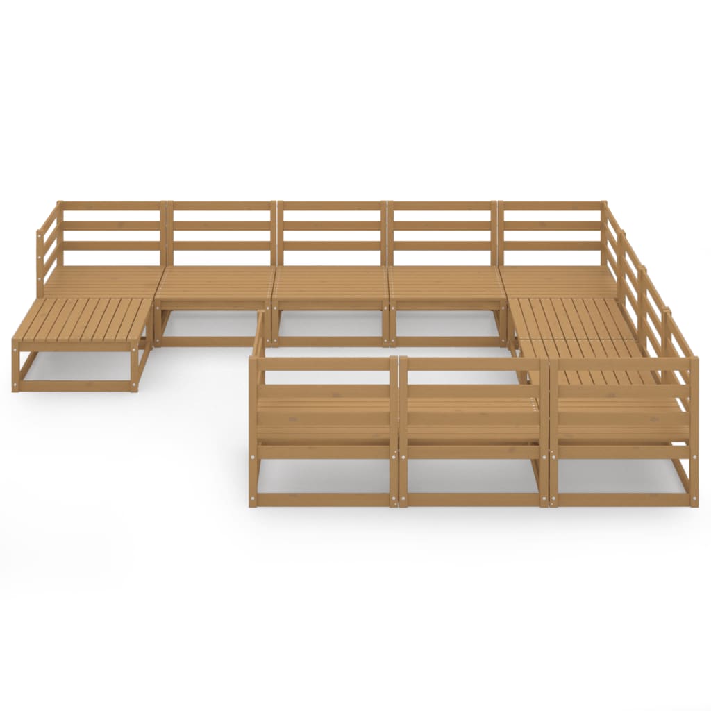 Set Divani da Giardino 11 pz in Legno Massello di Pino - homemem39