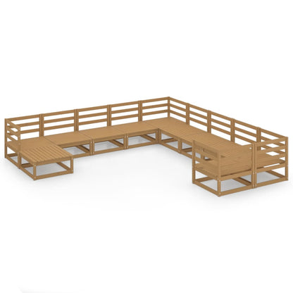 Set Divani da Giardino 11 pz in Legno Massello di Pino - homemem39