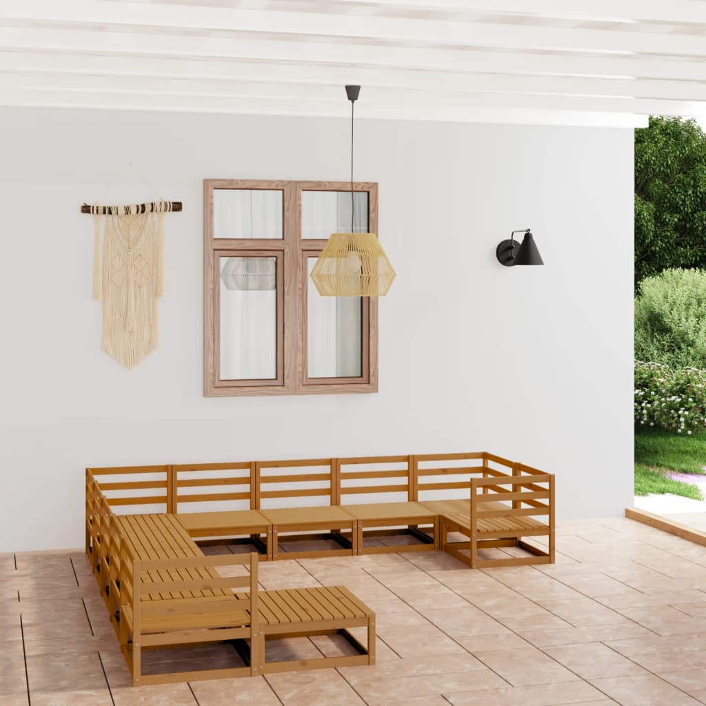Set Divani da Giardino 11 pz in Legno Massello di Pino - homemem39