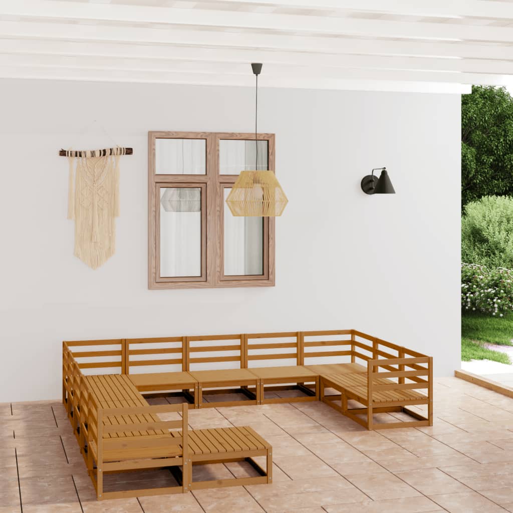 Set Divani da Giardino 12 pz in Legno Massello di Pino - homemem39