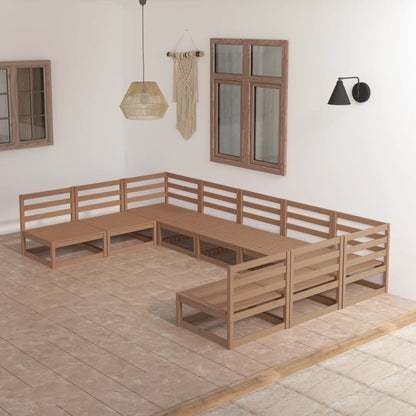 Set Divani da Giardino 9 pz in Legno Massello di Pino - homemem39